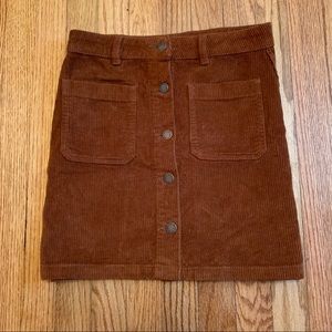 Brown Corduroy Skirt